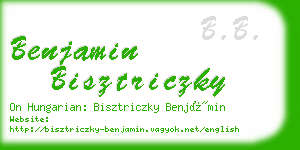 benjamin bisztriczky business card